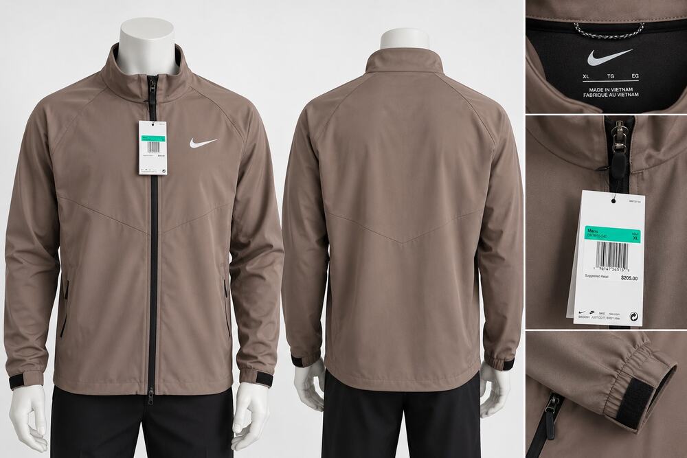 Nike Men’s Full-Zip Golf Jacket – Brown/Taupe – XL – NWT